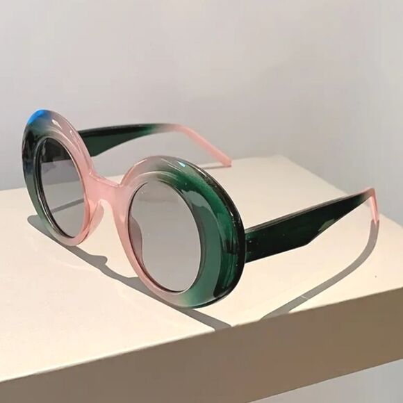 Oversized anti-reflective color block sunglassess main image 6